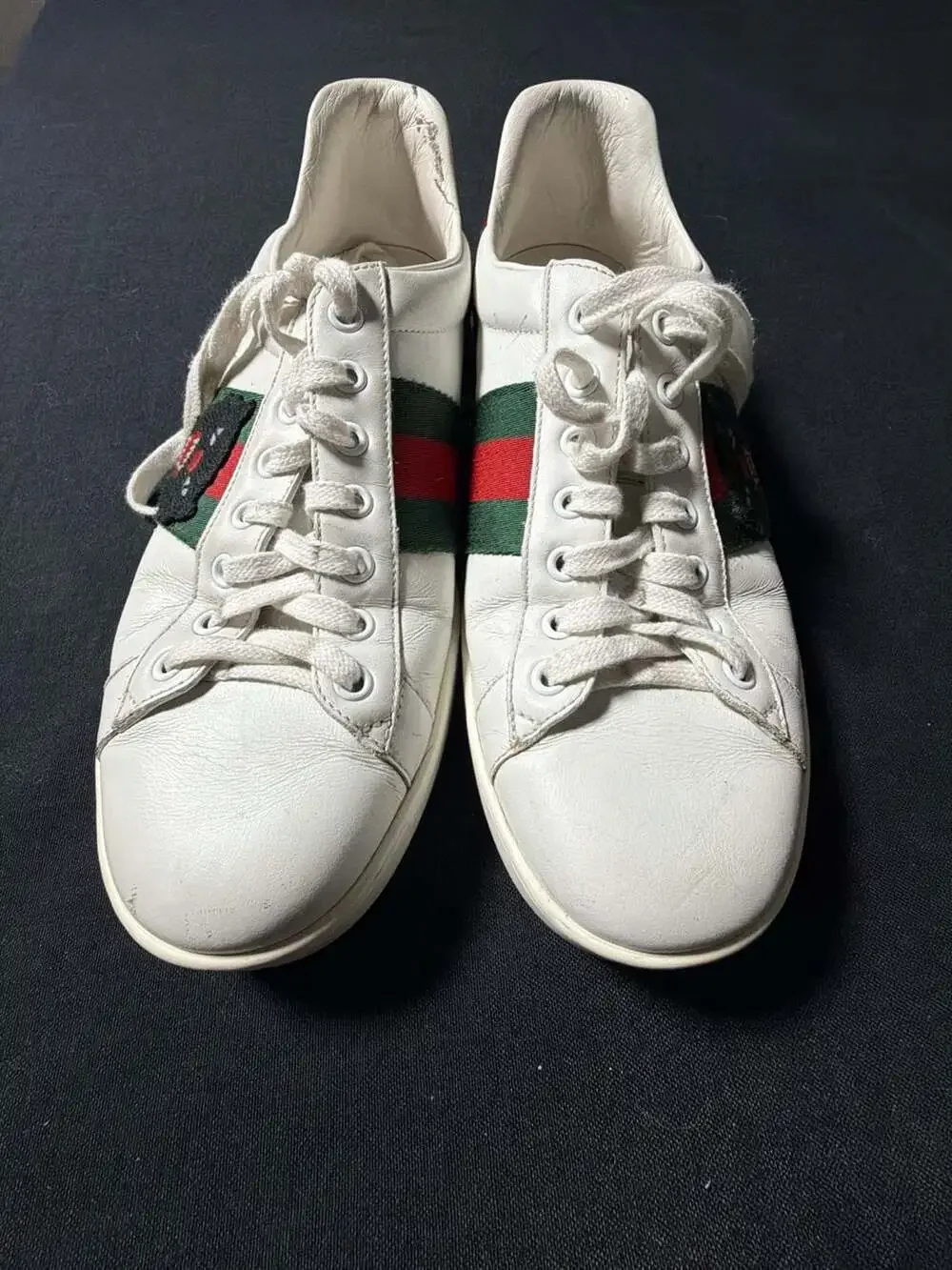 Gucci Ace Leather Low-Top Sneakers with Panther Embroidery
